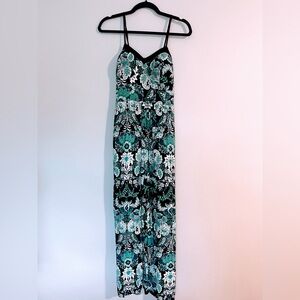 Xhilaration Blue Floral Jumpsuit, L